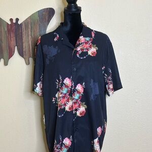 PacSun Black Casual Button Down Shirt Relaxed Fit